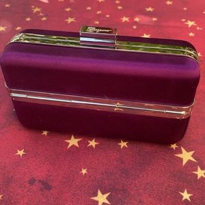 Salvatore Ferragamo Purple Satin Clutch